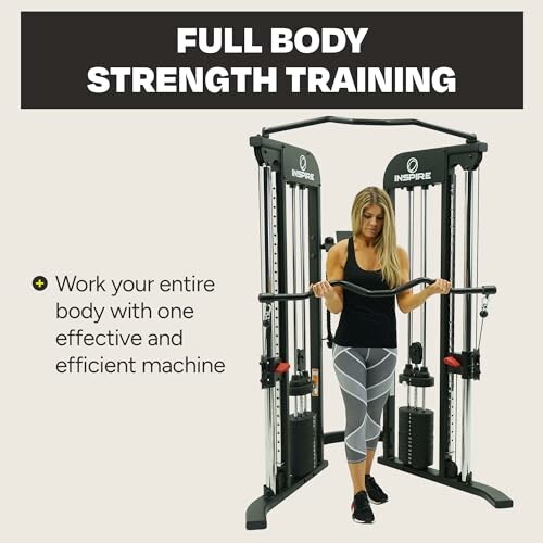 Woman using a full body strength training machine