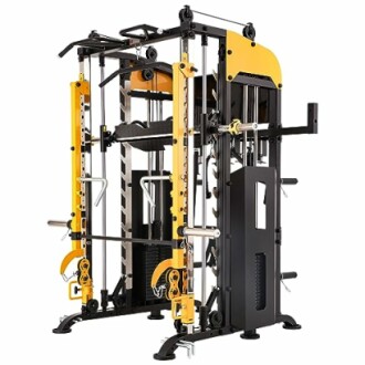 Multi-functional home gym equipment with various exercise stations.